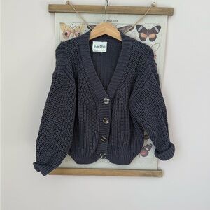 Earth Kids' Cozy Knit Cardigan - Black